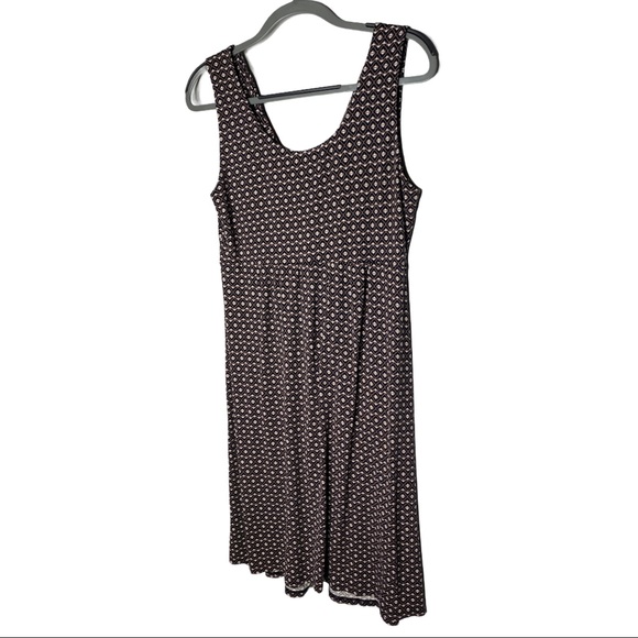 Garnet Hill geometric v-neck midi dress size M - Picture 3 of 10